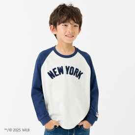 キッズ MLB Tシャツ 長袖 ラグラン ドジャース ヤンキース パドレス ロゴ 刺繍 メジャーリーグ NY LA 子供服 ベビー服 男の子 ロンT 野球 秋服 公式 90 100 110 120 130 140 150 160cm [M便 1/2]