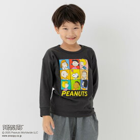キッズ ピーナッツ スヌーピー 子供服 長袖 Tシャツ ベビー服 男の子 女の子 ロンT キャラクター 天竺 袖リブ トップス PEANUTS 春秋服 80 90 100 110 120 130 140cm [M便 1/2]