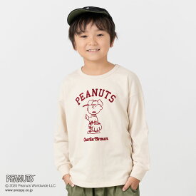 キッズ ピーナッツ スヌーピー 子供服 長袖 Tシャツ ベビー服 男の子 女の子 ロンT キャラクター 天竺 袖リブ トップス PEANUTS 春秋服 80 90 100 110 120 130 140cm [M便 1/2]