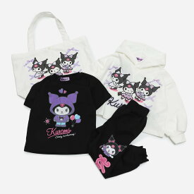 【在庫処分プライス】 福袋 クロミ 子供服 キッズ 2025年 サンリオ 4点セット パーカー Tシャツ 半袖 スウェット トートバッグ SANRIO 100 110 120 130cm