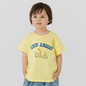 【在庫処分セール】 ゆうパケ送料無料 キッズ 半袖 Tシャツ 子供服 ベビー服 男の子 女の子 天竺 ラウンド イラスト ステッチ 刺繍 動物 海 夏 80 90 95 100 110 120 130cm [M便 1/2]