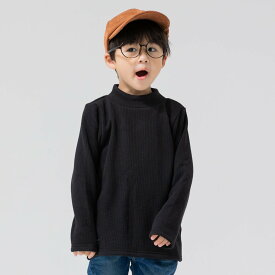 ゆうパケ送料無料 キッズ 長袖 Tシャツ ハイネック タートルネック 裏起毛 裏シャギー 子供服 ベビー服 無地 ストレッチ テレコ ロンT シンプル あったか 男の子 女の子 ユニ 秋冬服 トップス chil2 80 90 100 110 120 130 140 150cm [M便 1/1]