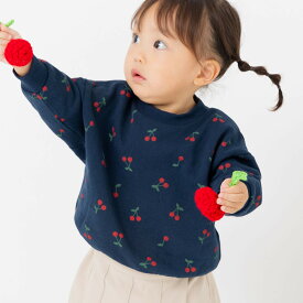 ゆうパケ送料無料 トレーナー キッズ 綿100％ 総柄 子供服 ベビー服 長袖 女の子 裏毛 スウェット トップス chil2 チルツー 秋冬服 通園 通学 80 90 100 110 120 130 140cm [M便 1/1]