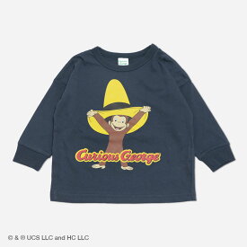 おさるのジョージ キッズ ロンT 長袖 Tシャツ 子供服 ベビー服 トップス 男の子 女の子 キャラクター 秋服 プリント グッズ 80 90 100 110 120 130cm [M便 1/2]