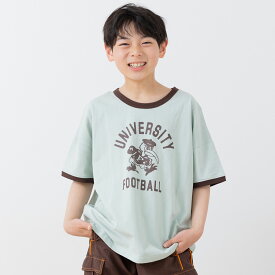 ゆうパケ送料無料 半袖 Tシャツ キッズ ビッグシルエット ワイド リンガー 子供服 ベビー服 男の子 女の子 プリント 天竺 綿100％ トップス イラスト 柄バリ 配色 chil2 チルツー 夏 80 90 100 110 120 130 140cm [M便 1/2]