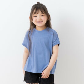 ゆうパケ送料無料 フレンチスリーブ Tシャツ キッズ ビッグシルエット 無地 女の子 子供服 ベビー 夏服 シンプル 90 100 110 120 130 140 150cm [M便 1/2]