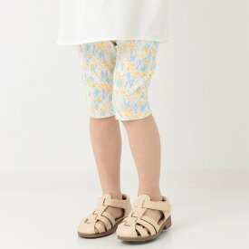 ゆうパケ送料無料 総柄 5分丈 レギンス ストレッチ キッズ 子供服 ベビー服 女の子 ボトムス 柄バリ スパッツ チェック ドット 千鳥格子 花柄 chil2 チルツー 夏用 80 90 100cm [M便 1/2]
