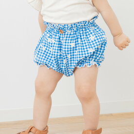 ゆうパケ送料無料 【在庫処分セール】 パンツ ブルマ ズボン キッズ かぼちゃパンツ ベビー服 赤ちゃん 子供服 ストレッチ 春夏服 総柄 花柄 チェック ショート 短パン バルーン ボトムス 女の子 かわいい おしゃれ 70 80 90cm [M便 1/2]
