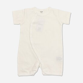 ゆうパケ送料無料 ロンパース カバーオール 半袖 新生児 ベビー服 無地 男の子 女の子 ユニ 子供服 赤ちゃん 前開き 全開き 天竺 綿100% お部屋着 肌着 出産祝い 春夏服 50-60 60-70cm [M便 1/2]
