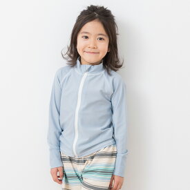 [セール] ゆうパケ送料無料 ラッシュガード キッズ 長袖 無地 男の子 女の子 ジップアップ フードなし 子供用 ベビー 水着 小学生 UVカット 紫外線対策 前あき 水遊び 白 黒 紺 夏 [M便 1/1]