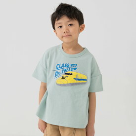 【在庫処分セール】 新幹線 JR 半袖 Tシャツ 男の子 子供服 キッズ ベビー服 天竺 トップス スパンコール 乗り物 サガラ刺繍 イラスト 夏服 グッズ 90 100 110 120 130 140cm [M便 1/2]