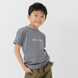 【在庫処分セール】 チャンピオン 半袖 Tシャツ 子供服 キッズ ベビー服 男の子 女の子 天竺 綿100％ トップス ロゴ シンプル ワッペン champion 夏 80 90 100 110 120 130cm [M便 1/2]