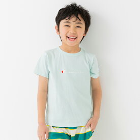 【在庫処分セール】 チャンピオン 半袖 Tシャツ 子供服 キッズ ベビー服 男の子 女の子 天竺 綿100％ トップス ロゴ シンプル ワッペン champion 夏 80 90 100 110 120 130cm [M便 1/2]