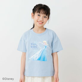 ディズニー キャラクター プリンセス 半袖 Tシャツ キッズ ワイド 女の子 子供服 天竺 トップス 綿100％ Disney ラプンツェル アリエル ベル ジャスミン シンデレラ エルサ 夏服 100 110 120 130cm [M便 1/2]