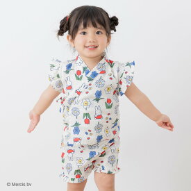 ミッフィー キッズ 甚平セット 子供服 浴衣 女の子 ベビー 綿100％ 総柄 miffy 夏 90 100 110 120cm [M便 1/1]