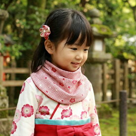 スタイ ベビー 和風 女の子 よだれかけ 赤ちゃん 子供用 袴 カバーオール フォーマル ショール風 マジックテープ お食い初め お宮参り 初節句 ひな祭り 誕生日 入園式 七五三 [M便 1/2]
