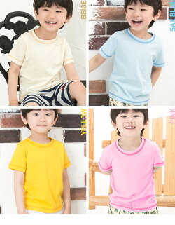【メール便送料無料】ベビーキッズ子供服半袖Tシャツ無地カラバリ男の子女の子トップスカットソー黒ほか全9色入園保育園幼稚園お着替え春夏秋冬809095100110120130cm