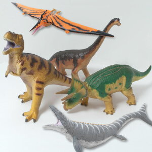 【フェバリット FAVORITE】ビニールモデル人気恐竜5体セット(ティラノサウルス、トリケラトプス、ブラキオサウルス、プテラノドン、モササウルス)
