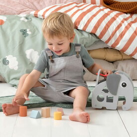 ソーティングボックス エルフィー グレー DonebyDeer ダンバイディア 北欧 北欧雑貨 おもちゃ 知育玩具 デンマーク 木製 ファーストトイ 動物 ベビー 赤ちゃん 女の子 男の子 ギフト プレゼント 出産祝い