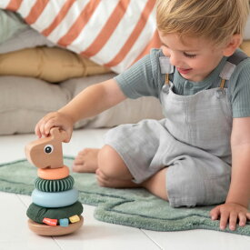 スタッキングタワー ラフィー カラーミックス 積み木 積木 DonebyDeer ダンバイディア 北欧 北欧雑貨 おもちゃ 知育玩具 デンマーク 木製 ファーストトイ 動物 ベビー 赤ちゃん 女の子 男の子 ギフト プレゼント 出産祝い