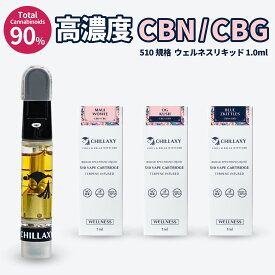 チラクシー ウェルネスリキッド カンナビノイド90% CBD CBN CBG 1.0ml カートリッジ 510規格 ベイプ