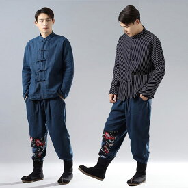 チャイナ服 メンズ チャイナジャケット カンフージャケット 男性用 リバーシブル 唐装 カジュアル 中華風 【送料無料】