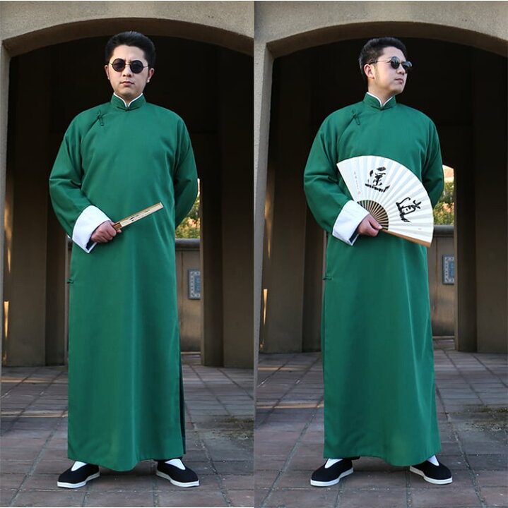 チャンパオ パオ 長袍 丈長 カンフー服 綿 民族衣装 男性用 メンズ ロング丈 チャイナ服 武術 漢服 中国服