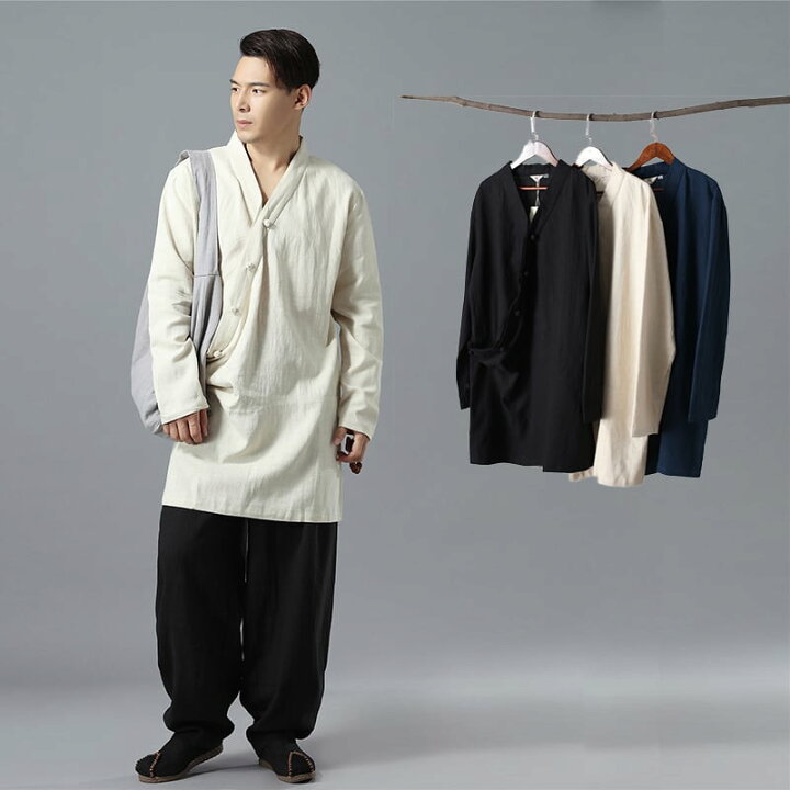 楽天市場 チャイナ服 メンズ チャイナジャケット カンフー服 男性用 ロング 丈長 ユニーク 前立て 中国服 民族衣装 コスプレ衣装 送料無料 チャイナカジュアル 楽天市場店