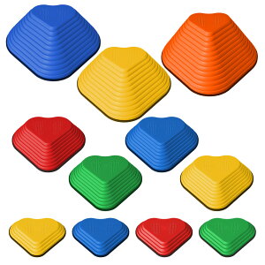 バランスストーン スクエア ハート 11個セット 子供 キッズ 踏み台 飛び石 屋内 屋外 遊び 遊具 知育 おもちゃ 体幹 運動 スポーツ 集中力トレーニング マカロン ビビッド 耐荷重70kg ちゃいな