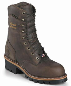 25405 チペワ CHIPPEWA　9"メンズ ウォータープルーフ スチールトゥ ロガーブーツ6/MYF