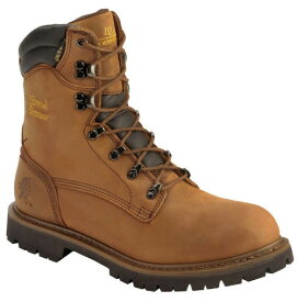 55068 チペワ CHIPPEWA　8"メンズ ブラウン ウォータープルーフ レースアップブーツ6/MYF