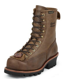 73101 チペワ CHIPPEWA　8"メンズ ブラウン ウォータープルーフ スチールトゥ レースアップブーツ6/MYF