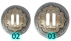 yUSAAztandy LEATHER U[Ntgޗ v   Xbgc[g[R` 1@Slotted Two-Toned Conchos 1354-y ʔ́z