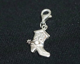 CHA009　シルバー925製 ウエスタンブーツ　チャーム　カニカン　USA 1個売り 全長20mm