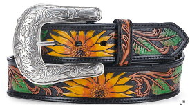 n320002301　ノコナ【NOCONA】サンフラワー（ひまわり柄）マルチカラー　ウエスタンベルト　6/JL
