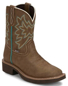 【7/AUGY9542】ジャスティン JUSTIN　レディース ジプシー　シリーズ　ボードスクエアトゥー　ショート　ウエスタンブーツ