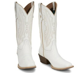 【7/AUGY2875】ジャスティン JUSTIN　レディース 　ラエ　ホワイト　スクエア　　ウエスタンブーツ