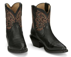 【7/AUVN4422】ジャスティン JUSTIN　レディース 　イザベラ　コールブラック　ショート　ウエスタンブーツ　ブーティー