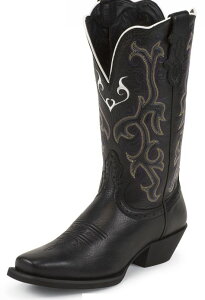 【7/AUL2554】ジャスティン JUSTIN レディース サイズ 9.5B(25.5cm-26cm) スタンピート ブラック  ウエスタンブーツ