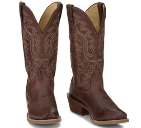 【6/AUFN7255】ジャスティン　JUSTIN　メンズ カウボーイタウン　ベイ　ブラウン　ボードスクエア　　ウエスタンブーツ