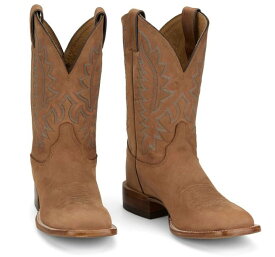 【6/AUBR392】ジャスティン　JUSTIN　メンズ ランチョ　ピーナッツタン　スクエアトゥー　ウエスタンブーツ