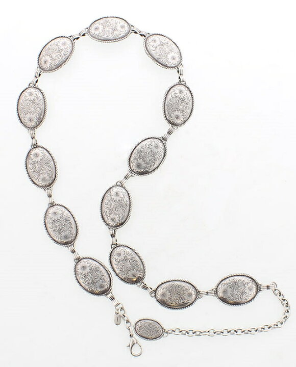 楽天市場】(#18)C50151 レディース シルバー コンチョ チェーンベルト  