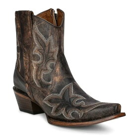 L5917) Circle G by Corral コーラル　ブラック＆ブラウン　 ウェスタン ジッパー ブーティ　6/JL