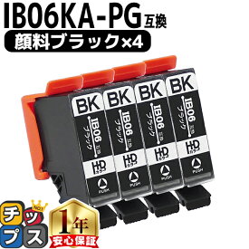 全色顔料 エプソン用 IB06A メガネ IB06KA 顔料 ブラック 4セット 互換インクカートリッジ 機種： PX-S5010 内容： IB06KA
