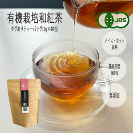 紅茶 有機和紅茶 ティーバッグ 1袋(3g×40包) 国産茶葉100％ 無添加 添加物不使用 タグあり 送料無料 有機栽培 オーガニック 和紅茶 国産紅茶 無糖飲料 アイスティー 鹿児島 ホット アイス ストレートティー　おいしい お洒落 ギフト ソイロン製ティーバッグ