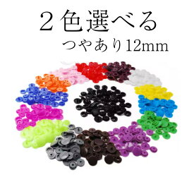 選べる2色 スナップ ボタン　つやあり スナップボタン グロス T5 12mm プラスナップ ハンドメイド スタイ