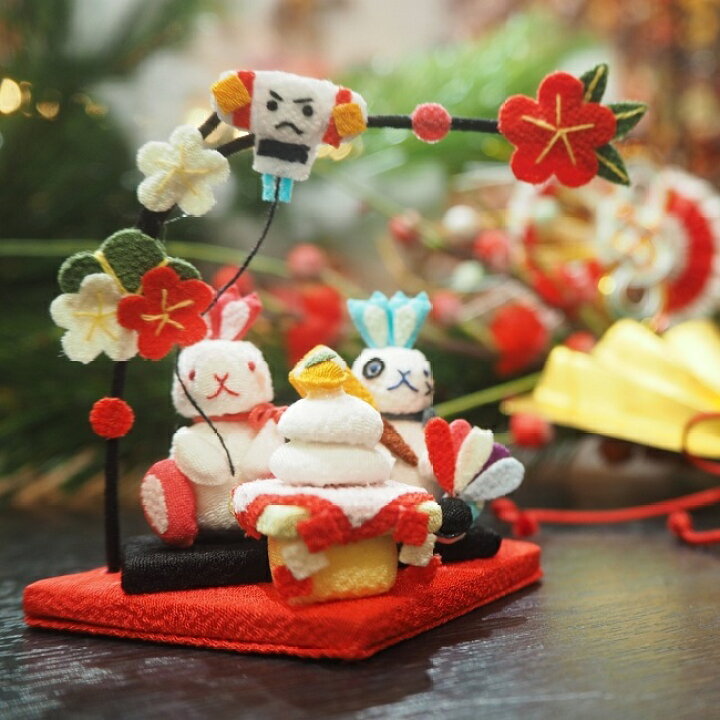 楽天市場】お正月 飾り ウサギ うさぎ ちりめん細工 正月 かわいい 
