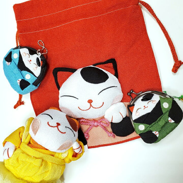 楽天市場 猫の日 Web限定 猫助4点セット 猫助 猫 ネコ ねこ セット ぬいぐるみ 置物 マスコット 巾着 大きい がまぐち がま口 コインケース 小物入れ 小銭入れ ちりめん細工館 楽天市場店