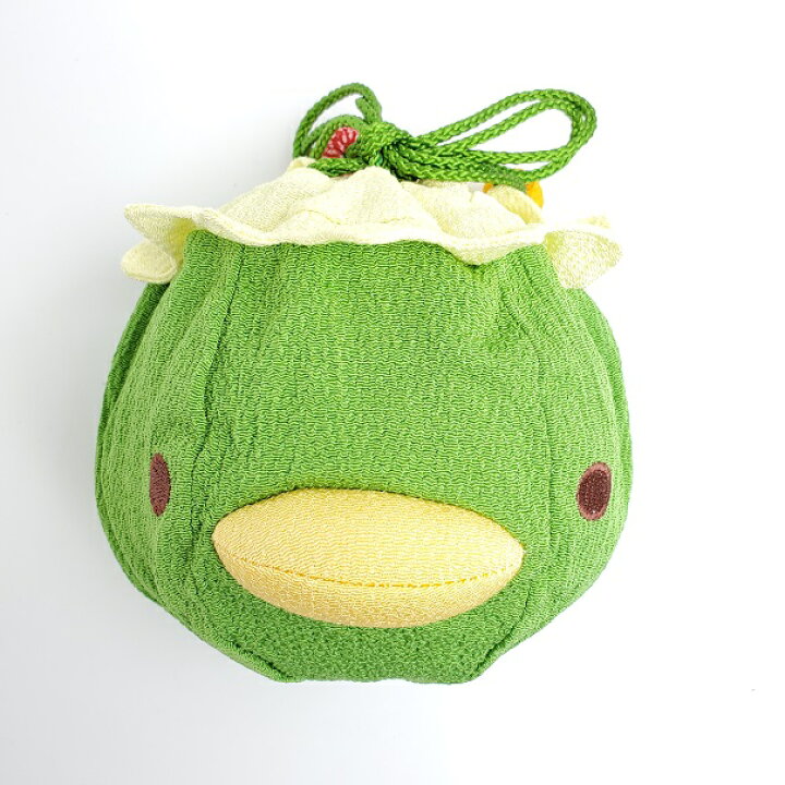 楽天市場 巾着バッグ 巾着袋 かっぱ 顔型巾着 6色 カッパシリーズ 河童 カッパ 巾着 収納 大きめ 整理 大容量 ちりめん 便利 キャラクター 男の子 女の子 可愛い 縁起物 夏 ちりめん細工 手作り ハンドメイド 和雑貨 プレゼント 小物入れ 3点までメール便ok ちりめん