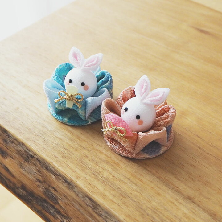 楽天市場】【受注生産品】 うさぎ 雛祭 つまみ細工 2個 セット 